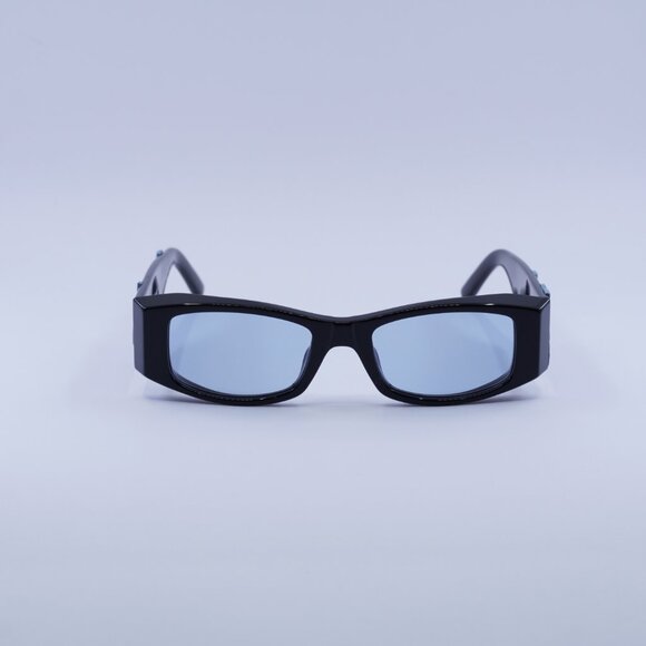 Palm Angels PERI007 ANGEL 1040 Sunglasses Black Rectangle Frame, Blue Lenses - Picture 3 of 9